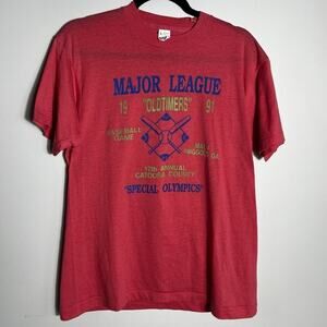 Vintage Screen Stars Special Olympics T Shirt Catoosa County Red USA L